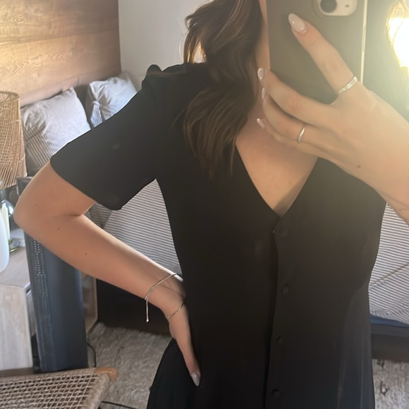 Aritzia Black Button Down Dress - Picture 4 of 10